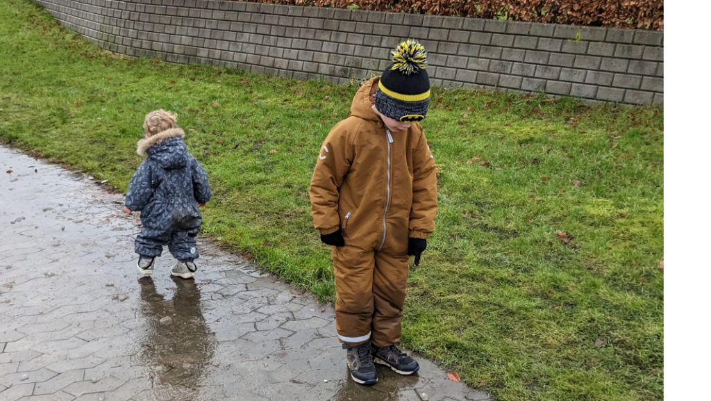 Splashing in puddles with friends